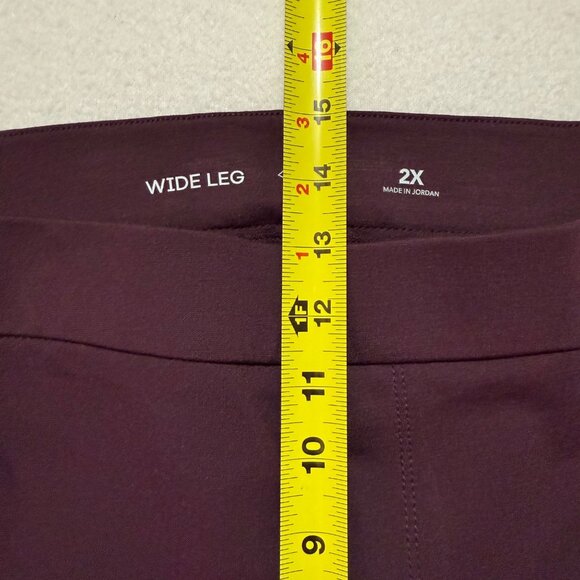 St. Johns Bay Women Wide Leg Pull-on High Rise Stretch Plum Pants Plus Sz 2X NWT - Picture 9 of 11